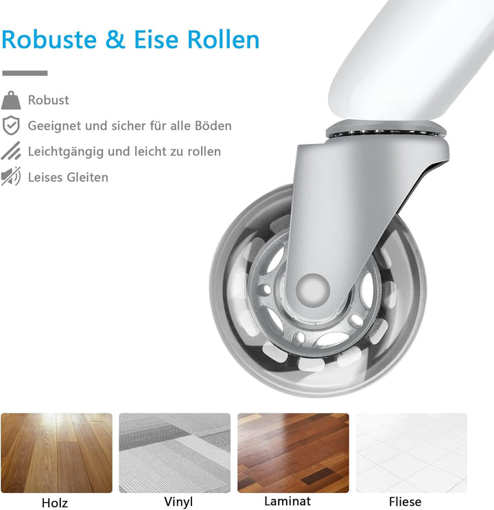 Rollhocker höhenverstellbar mit Rollen - 50-62cm，bis 180 kg belastbare Arbeitshocker，360° Drehhocker
