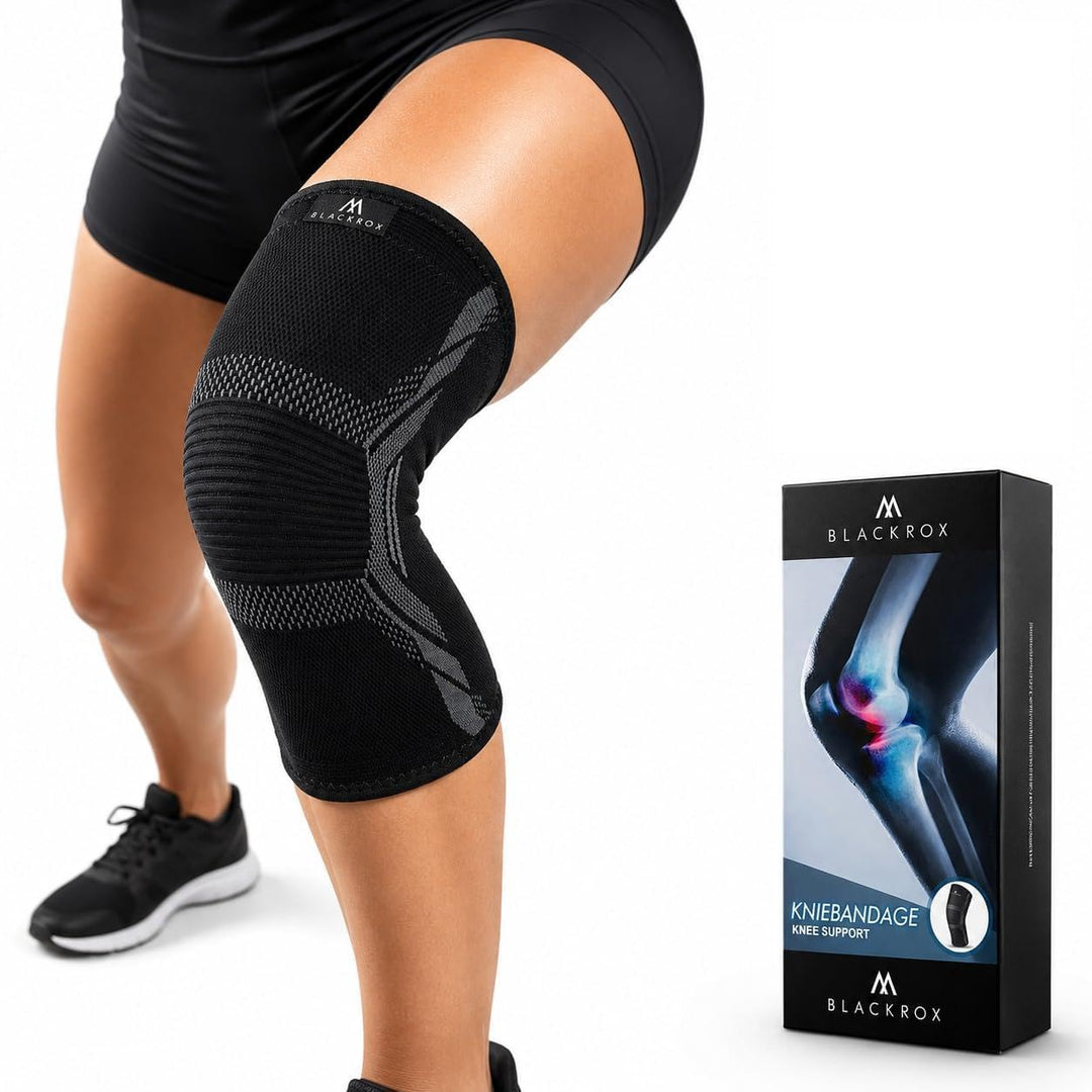 BLACKROX Kniebandage Sport Vergleichssieger Kompressions Knie Bandage, Sportkniebandage, Sport Fussb