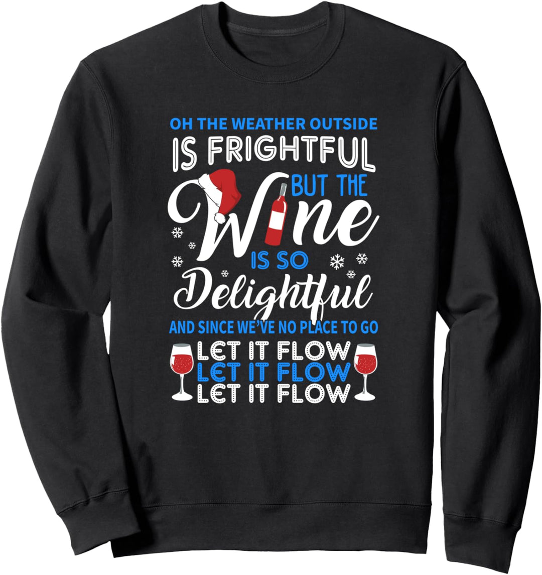 Wine is so Delightful Ugly Wine Christmas Sweatshirt