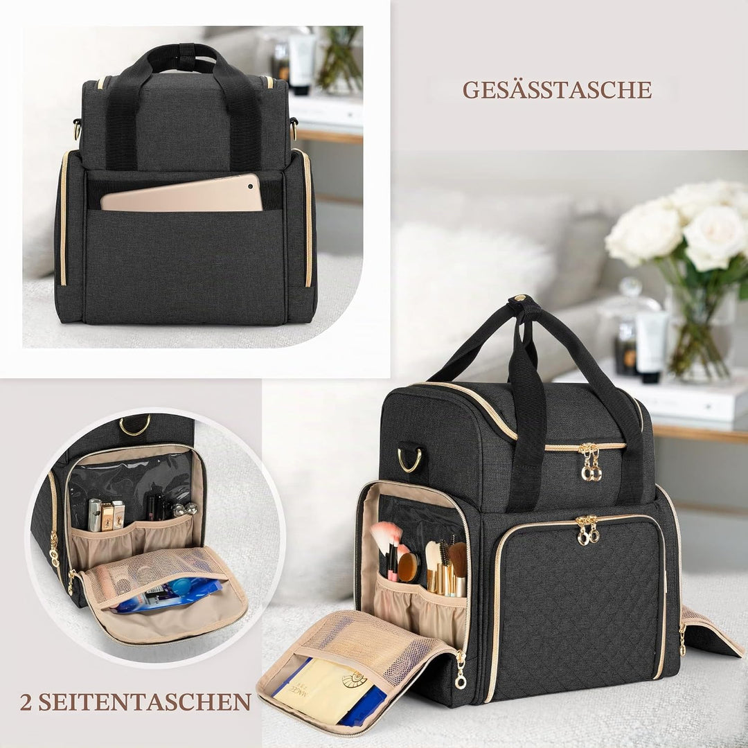 Luxja Kulturtasche Damen, Make Up Organizer Tasche, Kosmetikkofffer für Make up, Kosmetiktasche zum