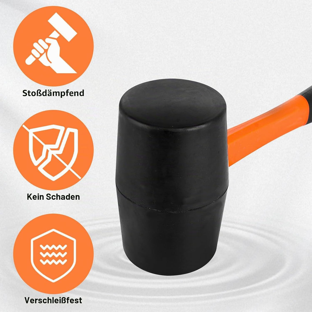 3 Stück Doppelkopf Gummihammer, Gummihammer-Set, 60mm/40mm/25mm doppelseitiger weicher Hammer aus st