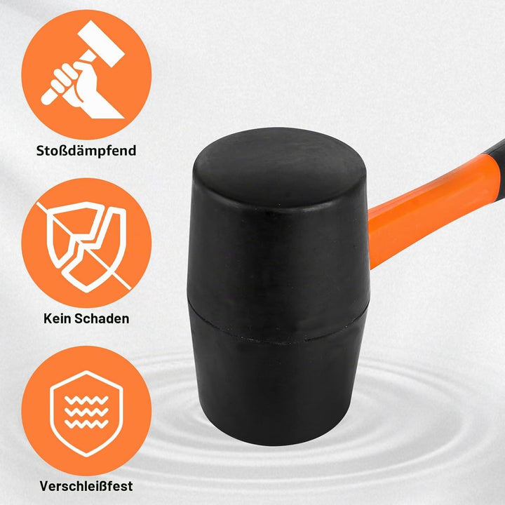 3 Stück Doppelkopf Gummihammer, Gummihammer-Set, 60mm/40mm/25mm doppelseitiger weicher Hammer aus st