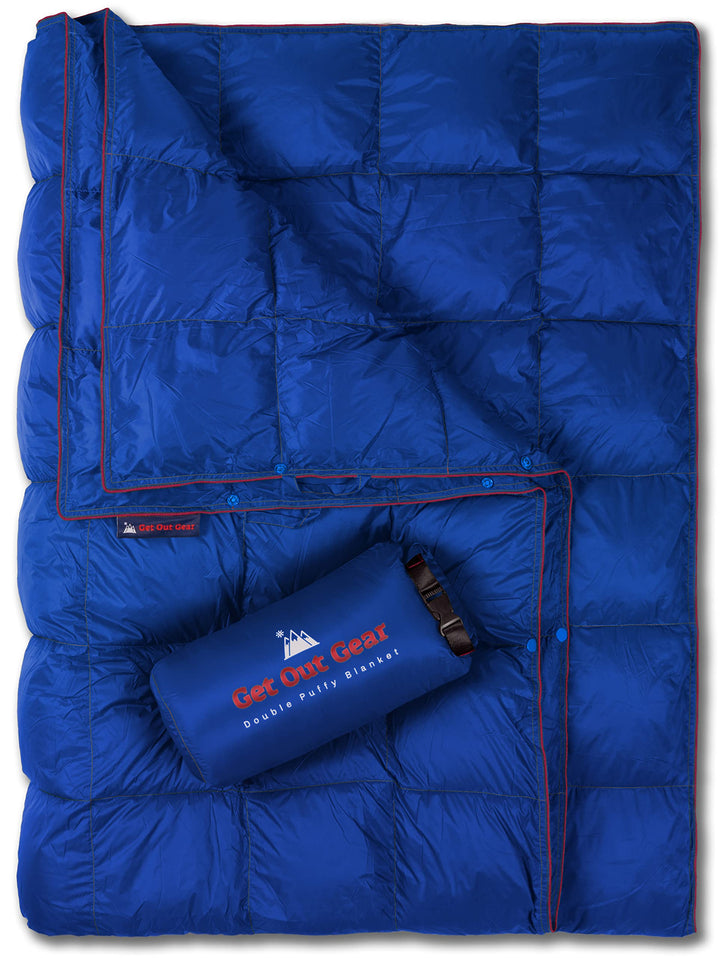 Get Out Gear Double Puffy Campingdecke – Extra Puffy, Packbar, Leicht und Warm | Ideal für Outdoor,