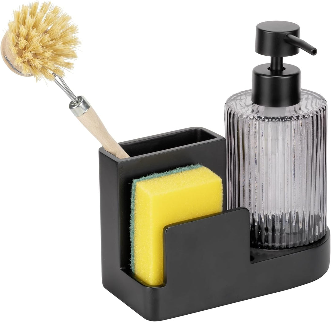 Spülorganizer Mod. Pina praktischer Spülbeckenorganizer mit Seifenspender für Küche und Bad aus Poly