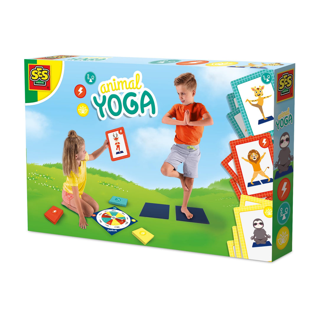 SES Creative | Animal Yoga für Kinder | Yoga-Spielset | 27 Karten mit von Tieren inspirierten Körper