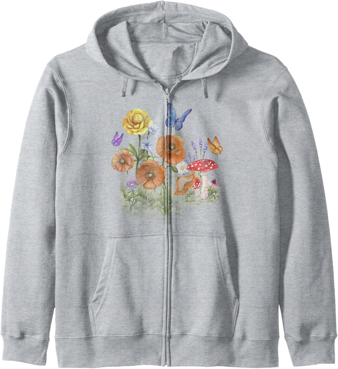 Butterflies, Flowers, Mushrooms Kapuzenjacke