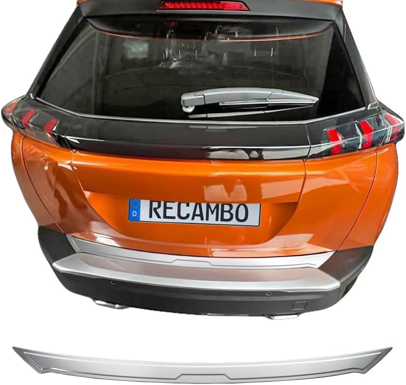 RECAMBO Ladekantenschutz Edelstahl matt gebürstet mit Textur - kompatibel für Peugeot 2008 2 - ab 20