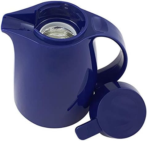 Helios Servitherm Thermoskanne Dunkelblau 0,3L – 6h Heiss - Hält Getränke heiss & kalt – Einhandbedi
