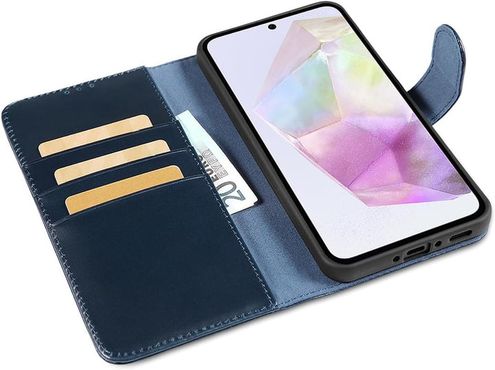 LENSUN Hülle für Samsung Galaxy A36 Echtleder, Flip Handyhülle [Premium Echtes Leder][Kartenfach] Sc
