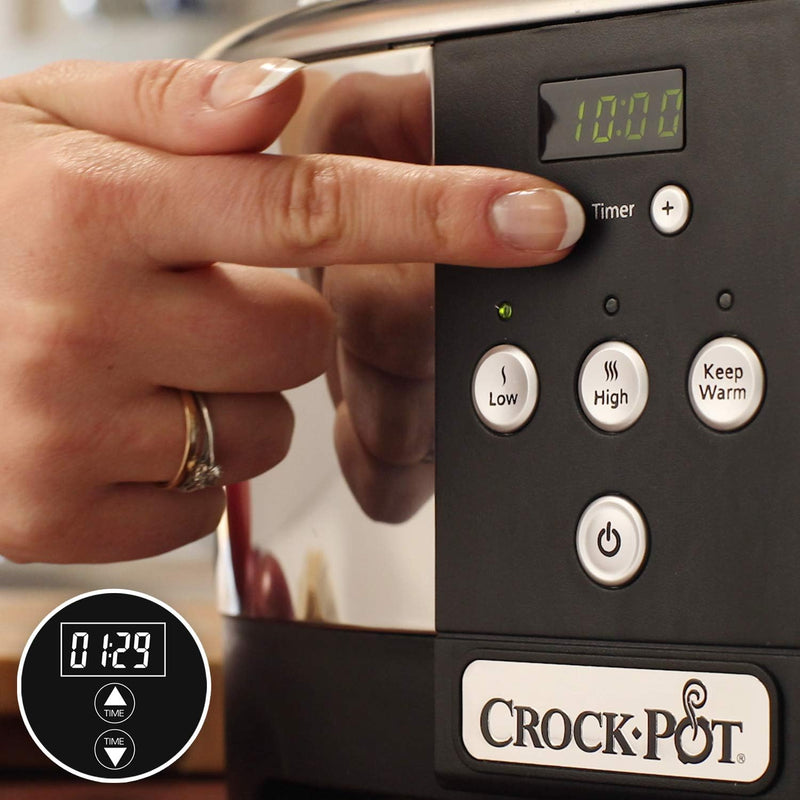 Crockpot, elektronischer Schongarer | 5,7 l (5–6 Personen) | programmierbar mit digitalem 20-Stunden