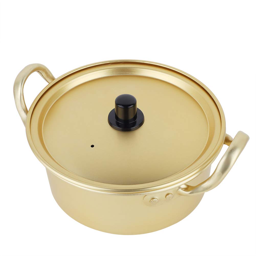 Korean Ramen Noodle Pot aus Gelbem Aluminium, Koreanischer Nudeltopf Ramen Nudeltopf, Aluminiumtopf