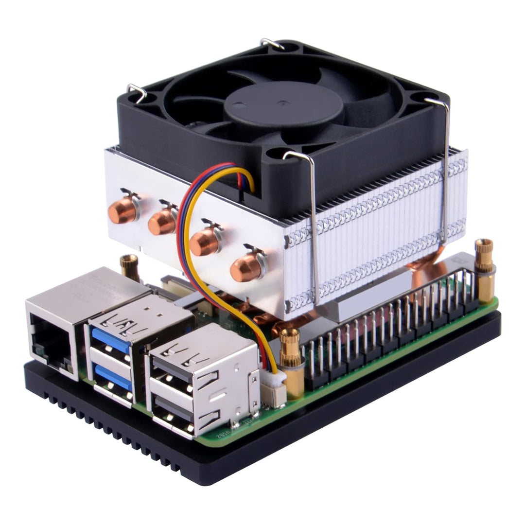 GeeekPi Low-Profile Plus CPU Kühler für Raspberry Pi 5, Pi 5 Aluminium Active Cooler mit Kühllüfter