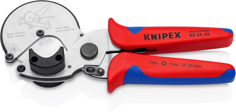 KNIPEX 90 25 25 Rohrschneider für Verbund- und Kunststoffrohre mit Mehrkomponenten-Hüllen 210 mm