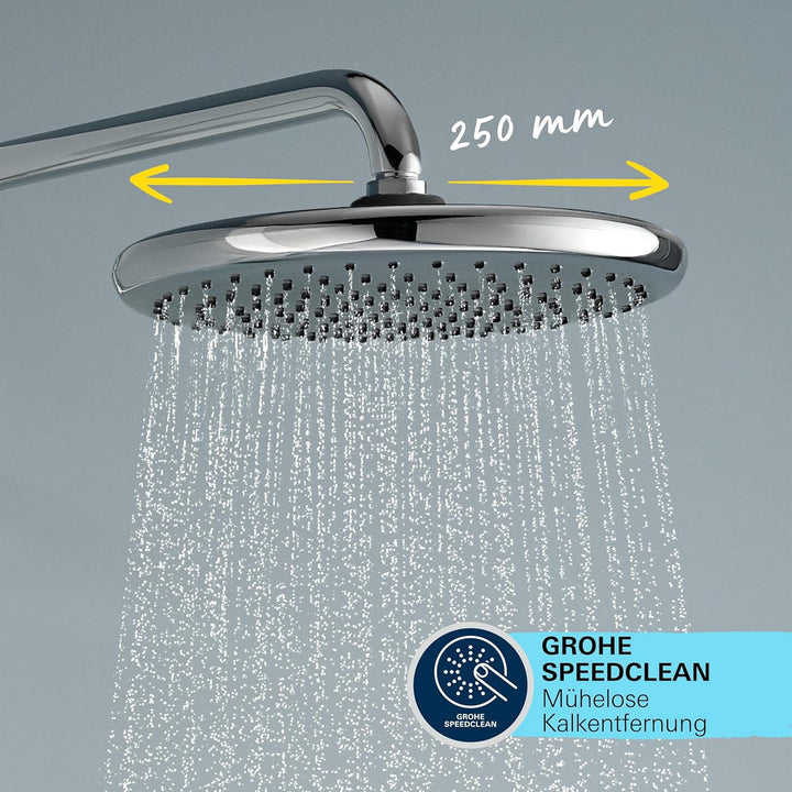 GROHE Vitalio 250, Duschsystem wassersparend 8l pro Min (Regendusche mit Thermostat und schwenkbarem