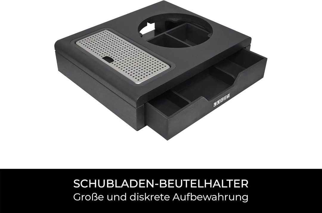Corby Kensington Compact Drawer Willkommenstablett in Schwarz