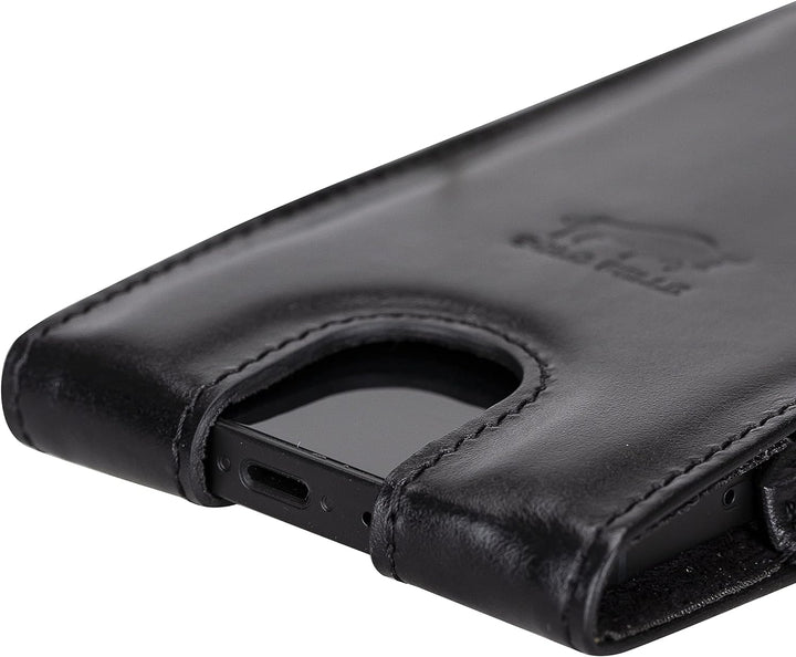 Solo Pelle Lederhülle für das iPhone 12 Mini + 13 Mini bis 5,4 Zoll Case Leder Hülle Ledertasche aus