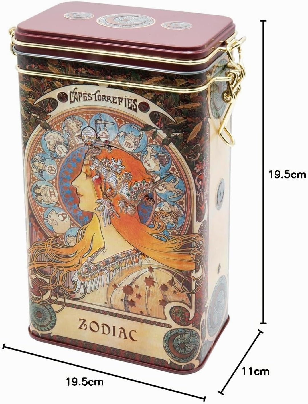 Fridolin 19399 - Vorratsdose/Kaffeedose aus Metall mit Bügelverschluss, Volumen ca. 1,4 Liter - Art
