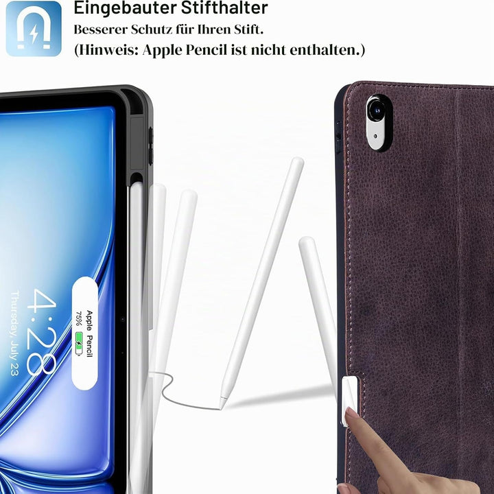Gexmil Leder Hülle für iPad Pro 12,9 Zoll 6./5./4./3. Generation 2022/2021/2020/2018 Echt Leder Cove