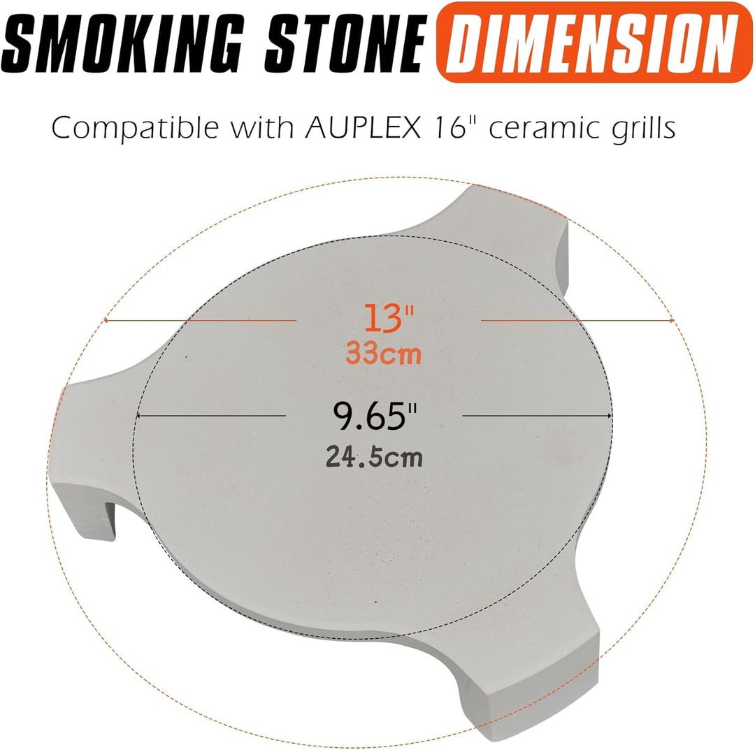 13'' Pizzastein & Heat Deflector für Kamado Zubehör – Extra Dicker Keramik Conveggtor mit 3 Beinen,