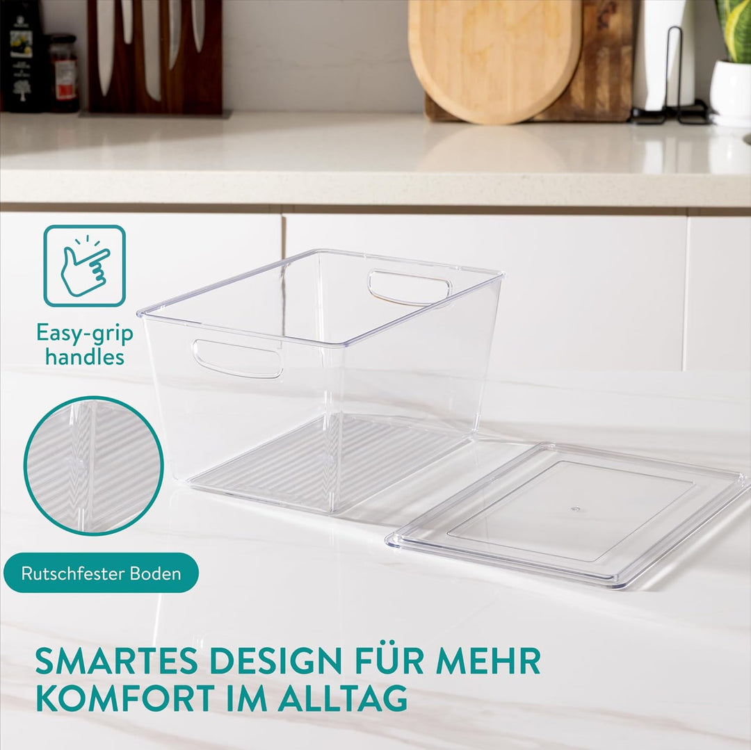 Navaris 4er Set Kühlschrank Organizer aus Kunststoff - 4x Aufbewahrungsbox für den Kühlschrank - Küh