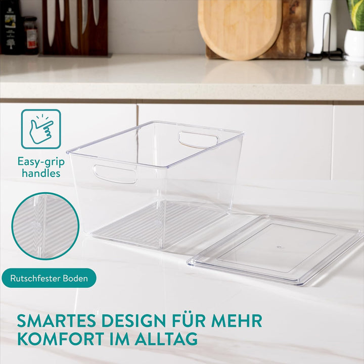 Navaris 4er Set Kühlschrank Organizer aus Kunststoff - 4x Aufbewahrungsbox für den Kühlschrank - Küh