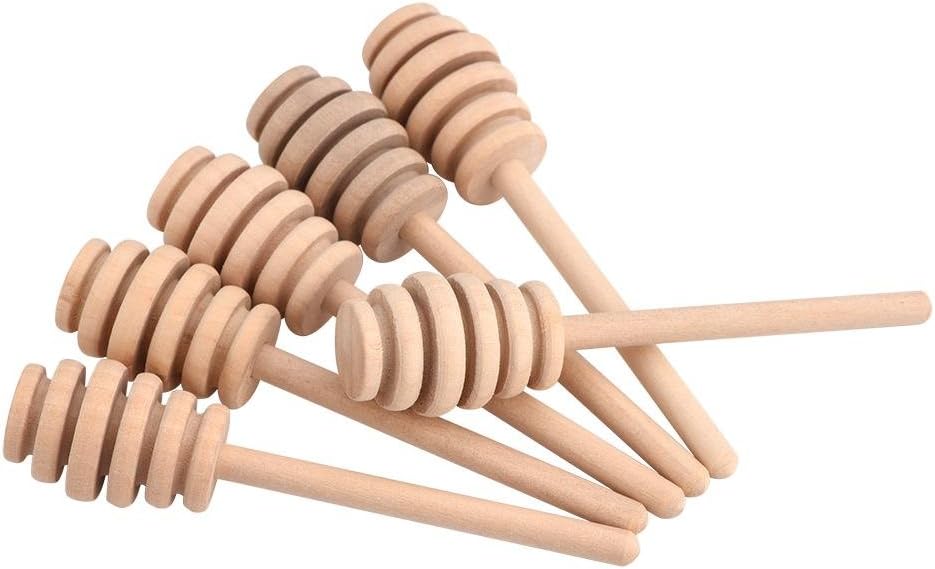 Fdit 50 Pcs/Satz Haushalt Holz Tragbare Mini Marmelade Honig Dipper Jar Dispensing Sammeln Rührstab