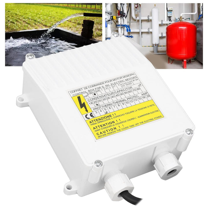 Pumpenschalter-Controller, 370 W 0,5 PS Brunnenpumpen-Steuerkasten ABS-Gehäuse Tauchpumpenzubehör fü