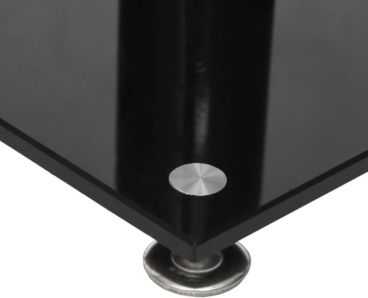 vidaXL Lautsprecher-Ständer 2 STK. Schwarz Hartglas 3 Säulen, Schwarz