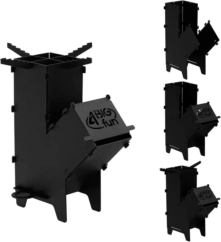 Campingofen Raketenofen Feuerstelle Rocket Stove für Dutch Oven Garten Terrasse Feuer-Ofen Multifunk