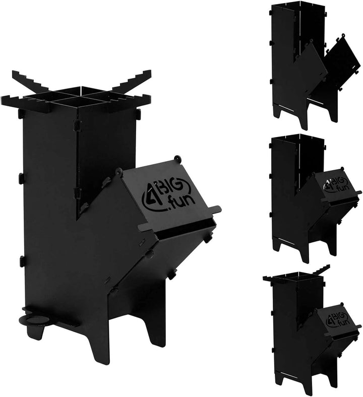 Campingofen Raketenofen Feuerstelle Rocket Stove für Dutch Oven Garten Terrasse Feuer-Ofen Multifunk