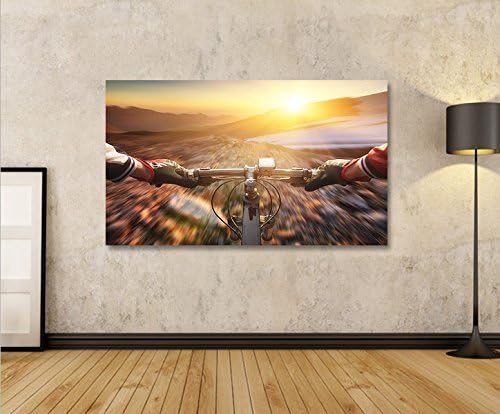 islandburner Bild Bilder auf Leinwand Mountain Bike V2 Down Hill Cross 1p XXL Poster Leinwandbild Wa