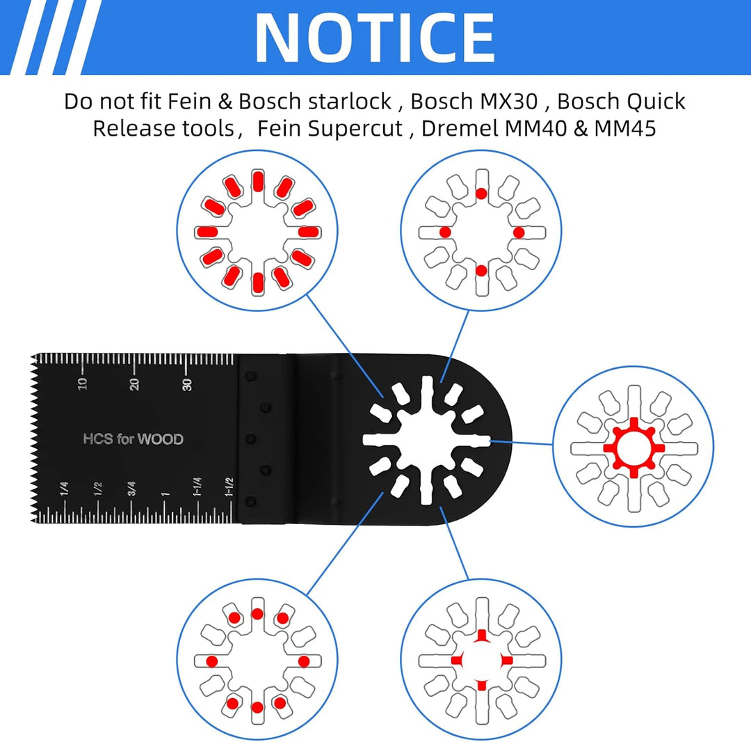Jerbor 115 tlg Sägeblätter Kit, Multitool Werkzeug Oszillierendes Zubehör Set, Multifunktionswerkzeu