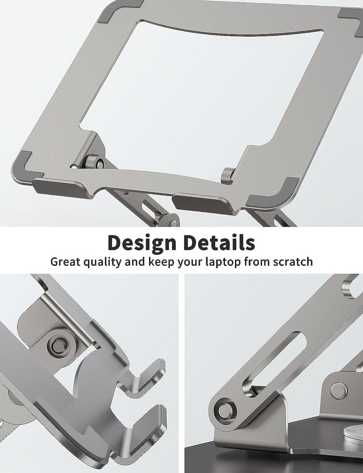 SOUNDANCE Laptopständer mit 360° drehbarer Basis, Ergonomische Computererhöhung für Schreibtisch, Fa