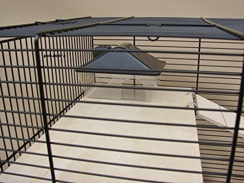 Interzoo Nagerkäfig, Hamsterkäfig, Käfig, Etagen-Käfig REX 3 schwarz Holzausstattung