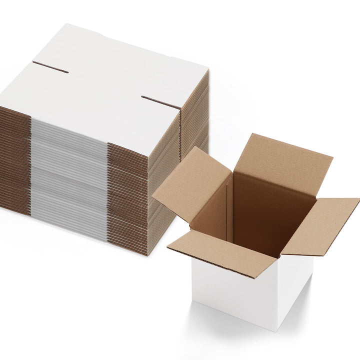 EYMPEU 40 Stück 15,3x15,3x15,3cm Weisse Versandkarton, Kartons für kleine Gegenstände, Spielzeug, Sc