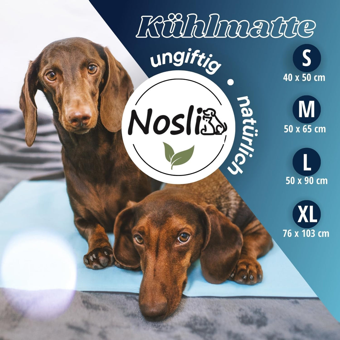 Nosli Kühlmatte für Hunde, Katzen & Menschen (50x65cm) • Selbstkühlende Hundematte mit Gel • Gel-Küh