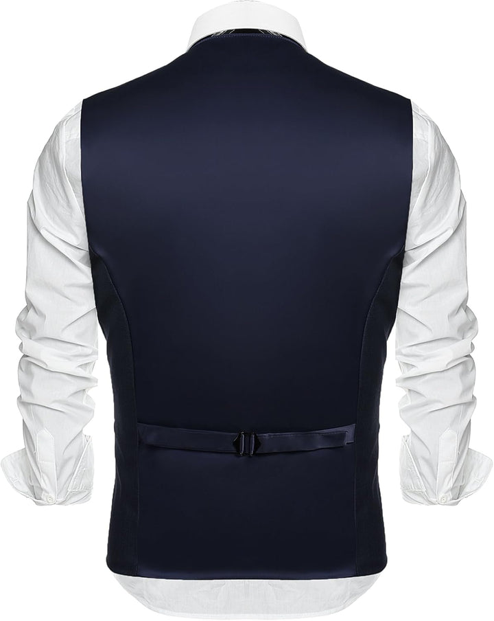 COOFANDY Herren Anzugweste Anzug V-Ausschnitt Formale Hochzeit Klassische Slim fit Elegant Westen Bu