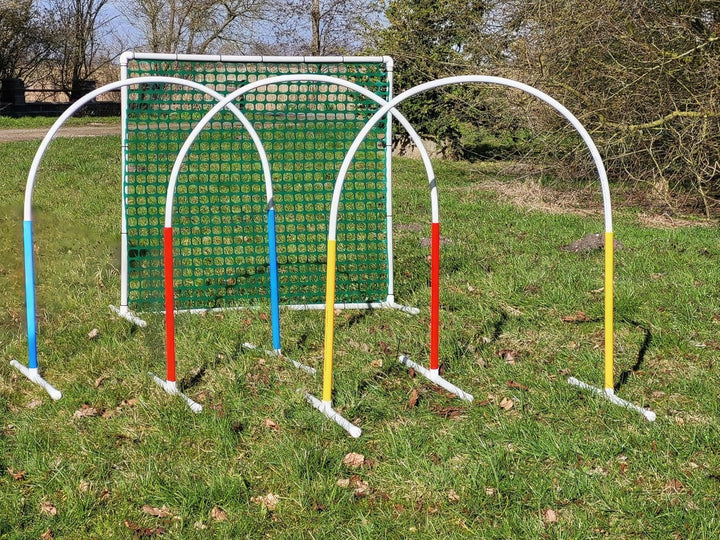 Generisch HOOPERS Agility Combi - Set / 1 Gate grün / 3 Hoopers Bögen, rot - blau - gelb/Gatter/Tren