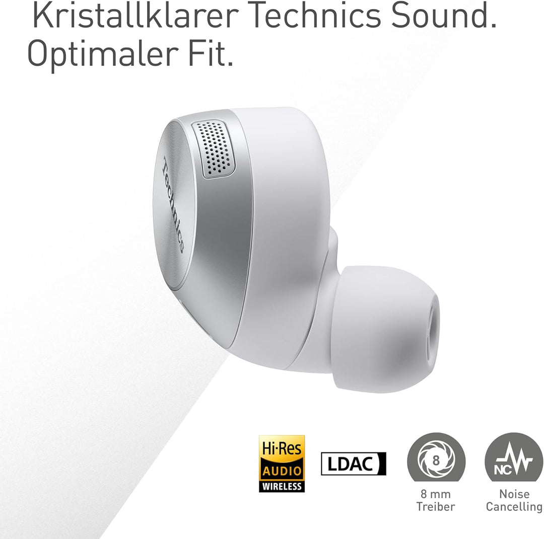 Technics EAH-AZ60M2ES kabellose Ohrhörer mit Noise Cancelling, Multipoint Bluetooth 3 Geräte, komfor