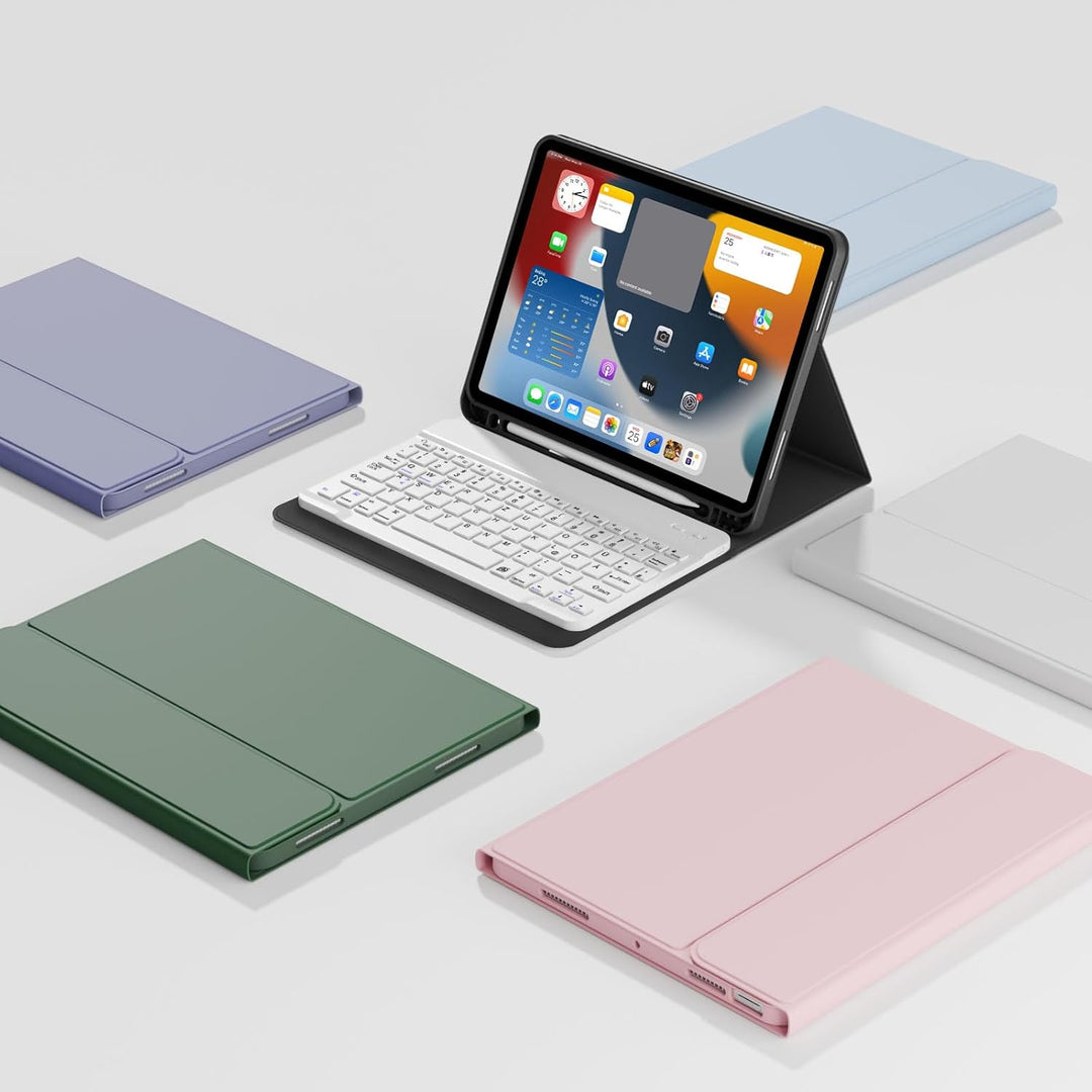 zoyu Tastatur Hülle für iPad Air 6 11 Zoll 2024, iPad Air 5/4 (2022/2020) 10,9 Zoll, QWERTZ-Layout,