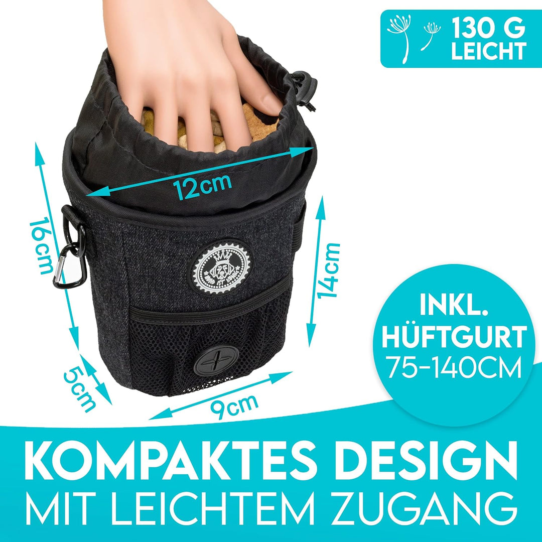 HUND IST KÖNIG® Leckerlibeutel für Hunde-Training - Robuster Futterbeutel Hunde, kompakt & funktiona