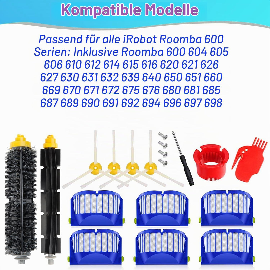 Ersatzteile für iRobot Roomba 600 Serie 604 605 606 610 612 614 615 616 620 621 626 627 630 631 632
