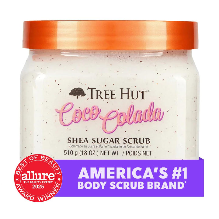 Tree Hut Shea Sugar Scrub Coco Colada, 510.3 g, Ultra Hydrating and Peeling Scrub for Nourishing Ess