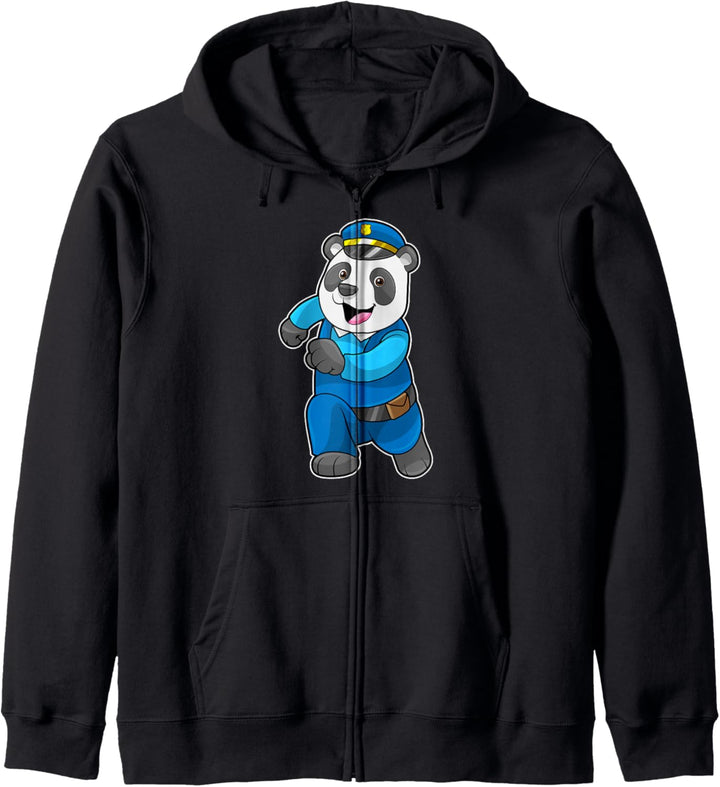 Panda Polizist Polizei Polizeimütze Kapuzenjacke