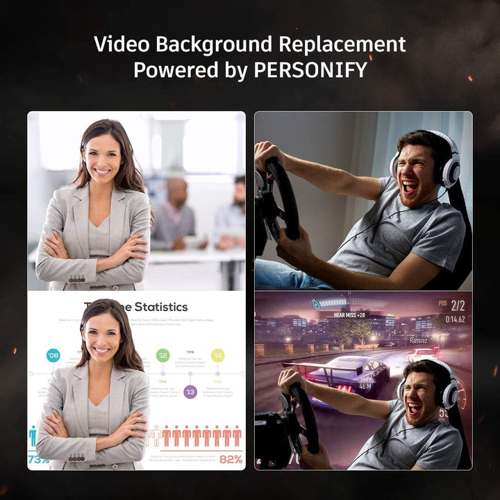 Angetube Streaming HD Webcam 1080P mit Lichtring, 967 USB PC Autofokus Webcam mit dualem Mikrofon, V