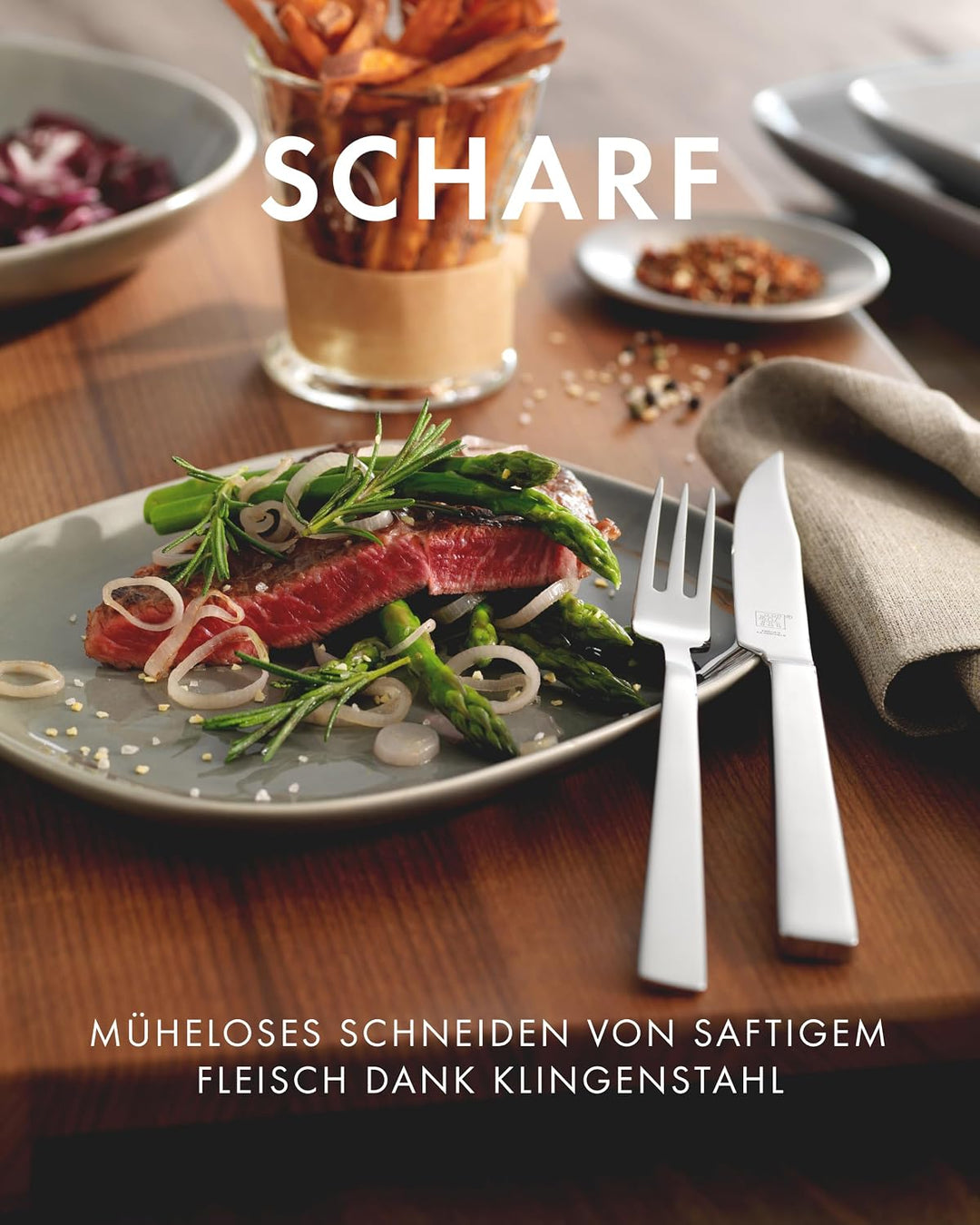 ZWILLING Steakbesteck Set für 6 Personen, 12-teilig, 6 Steakmesser und 6 Steakgabeln, Inkl. Aufbewah
