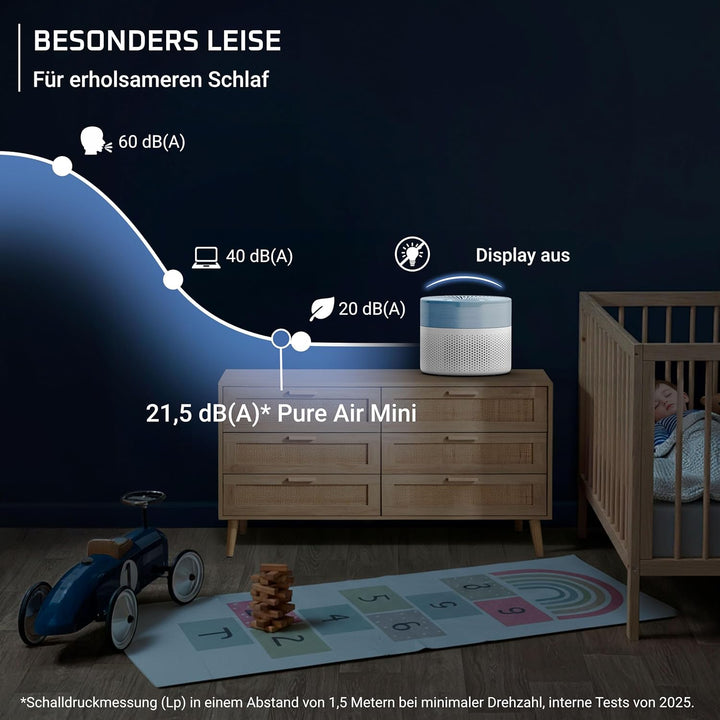 Rowenta Pure Air Mini Luftreiniger, für zu Hause, ultrakompakte Grösse, bis 22 m², extrem leiser Nac