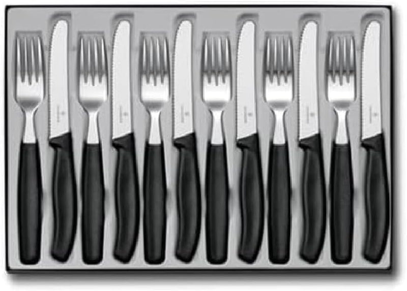 Victorinox, Swiss Classic, Profi Tafelbesteck, 12-teilig, Extra Scharfe Klinge, Wellenschliff, 11 cm