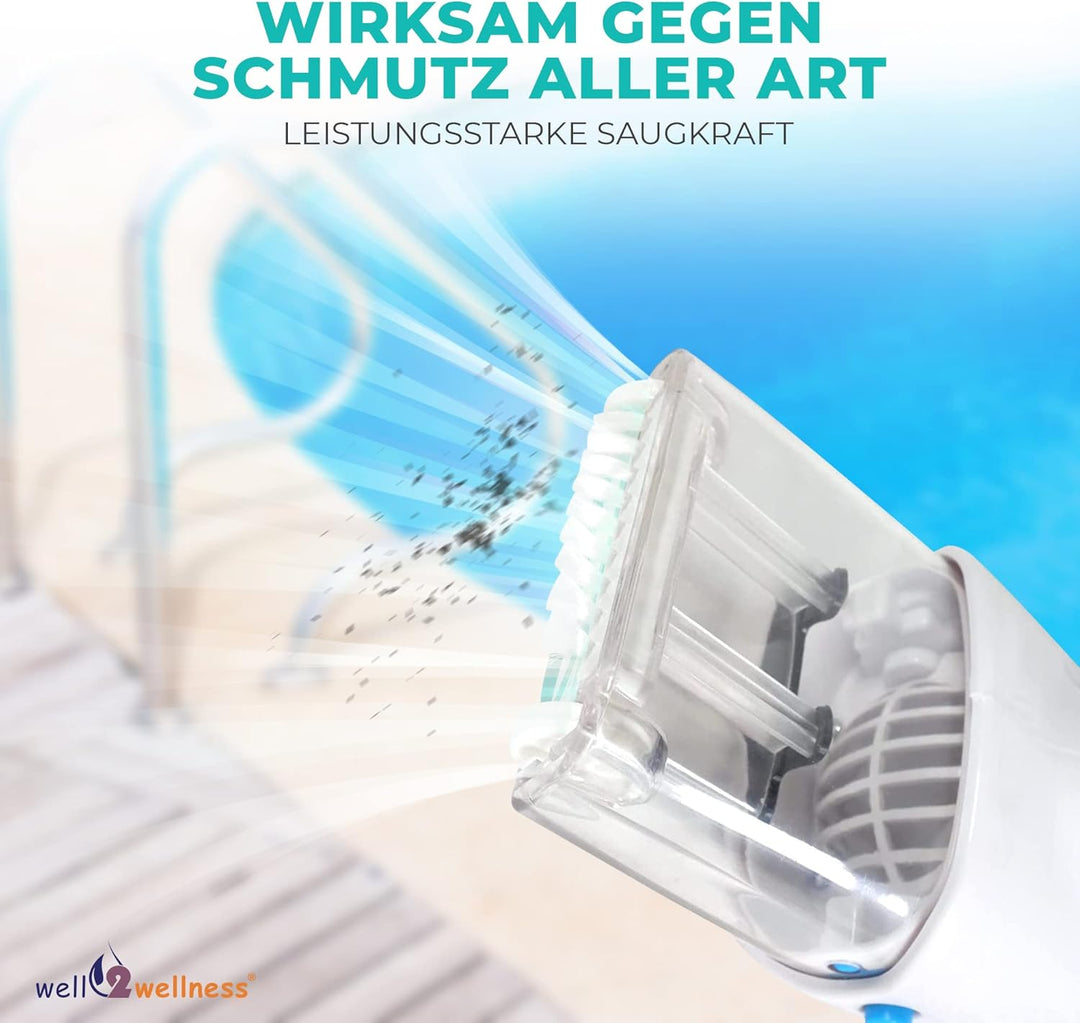well2wellness Pool Elektrosauger AquaJack 121 | Spa Elektrosauger | Handsauger | Bodensauger | Einfa