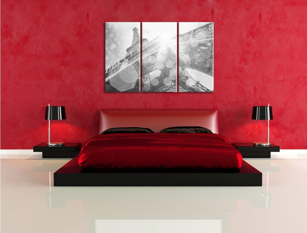Pixxprint Eiffelturm im Sonnenschein als Leinwandbild 3 teilig/Grösse: 3 Teilig (120x80) / Wandbild/